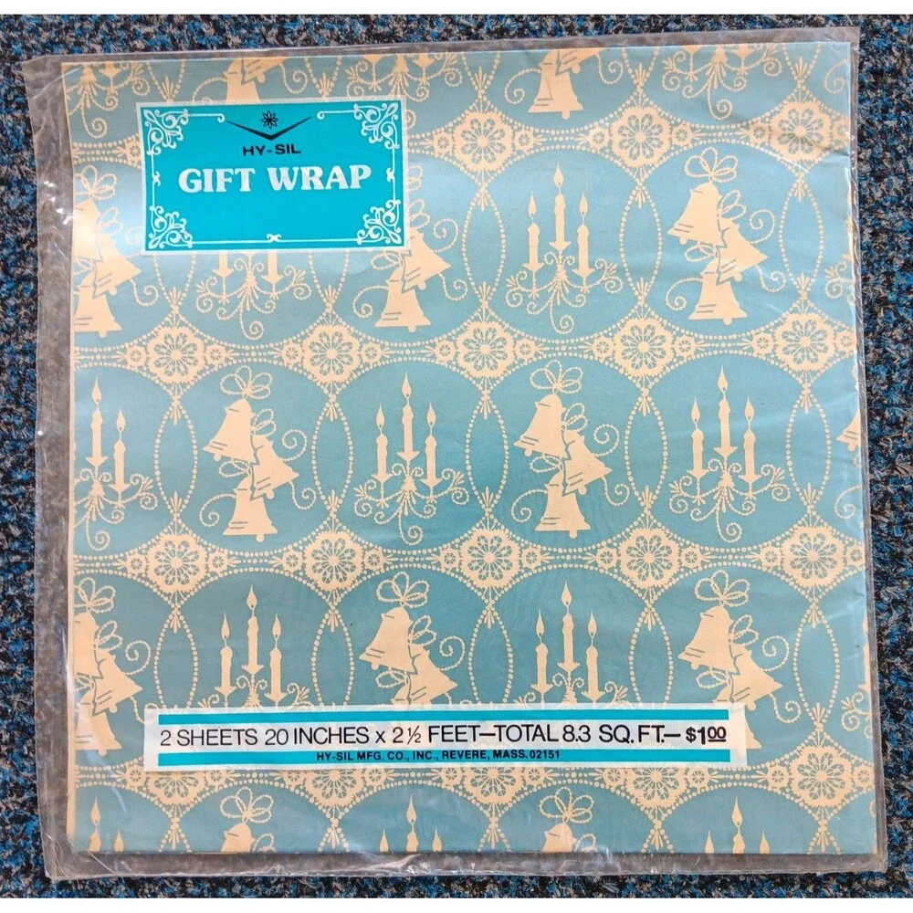 Vintage Hy-Sil Gift Wrap Wrapping Paper All Occasion Christmas 2 Sheets 20x30